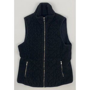 Women's Abercrombie‎ & Fitch Soft Shell Fleece Quilted Zip Up Vest Black S